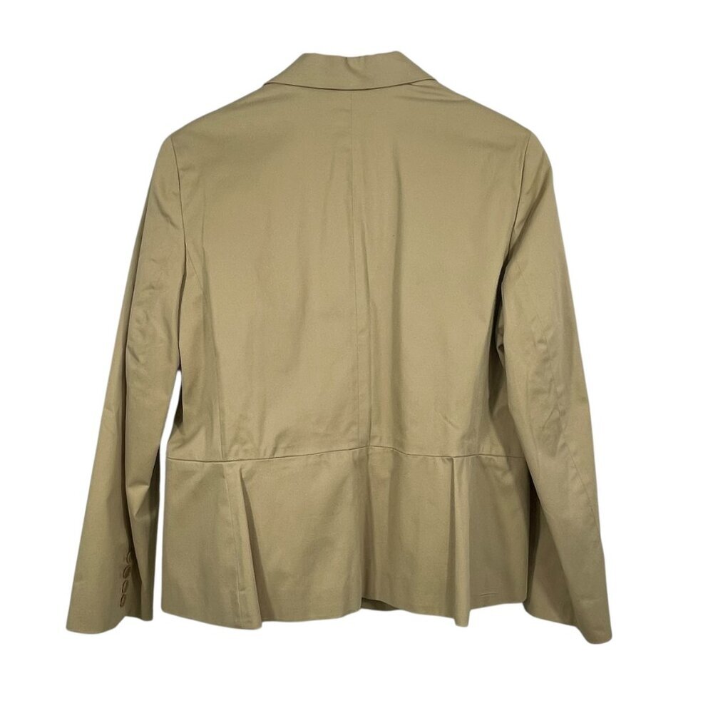 NWT Talbots Kate Fit Cotton Tencel Blazer 14P Khaki Stretch - Picture 3 of 14